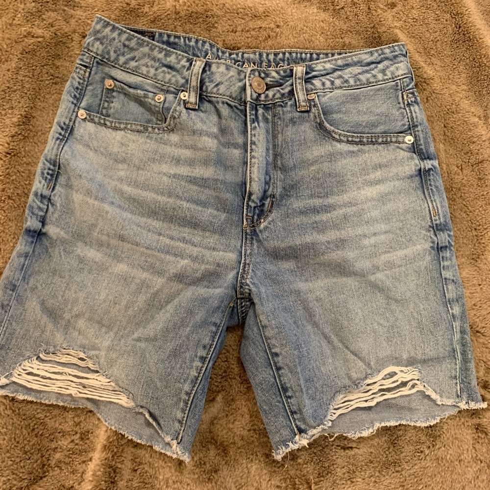 Distressed Midi Shorts